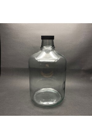 4500 cc Glasballon – 4,5-Liter-Glasflasche – mit schwarzem Verschluss – leerer Glasballon, kompatibel mit Spender 47blackdemijohn - 4