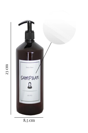 4er-Set, 1000 ml Hartplastik, bernsteinfarbenes Herren-Shampoo, Damen-Shampoo, Duschgel und Spülung, Flaschenset BHL34 - 7