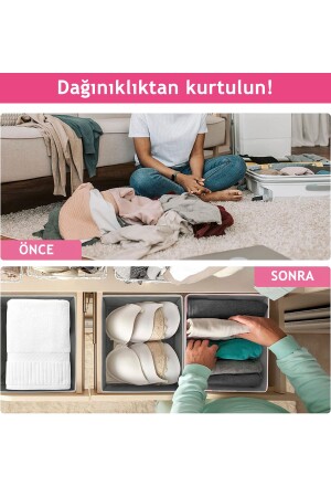 4'lü Dolap Içi Ve Çekmece Içi Düzenleyici Organizer Giysi- Çorap- Iç Çamaşırı Saklama Kutu Seti - 8