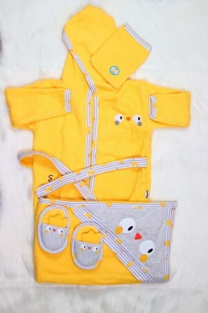 5 Jahre alt Unisex Baby Yellow Chick Bademantel-Handtuch-Set 15429-Gelb - 2