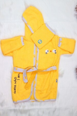 5 Jahre alt Unisex Baby Yellow Chick Bademantel-Handtuch-Set 15429-Gelb - 5