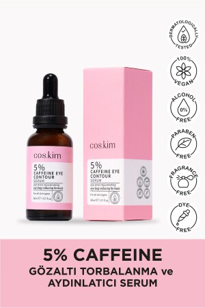 %5 Kafeinli Morluk Giderici Ve Aydınlatıcı Göz Çevresi Serumu 5% Caffeine Eye Contour Serum 30 Ml - 7