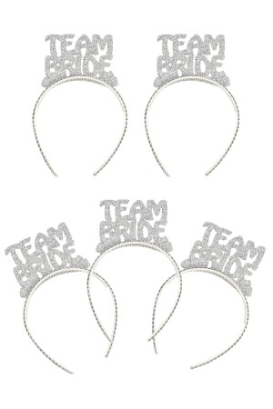 5 Stück silberne Team Bride Silvery Eva Crown Grau Silber Farbe Bachelorette Party Bride To Be Party Brautjungfernkrone - 2