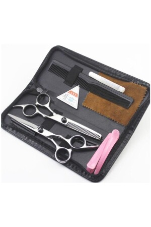 5 Stück Smith Chu 6. 0 Zoll 17 cm professionelles Friseur-Haarscheren-Set mit Ledertasche - 2