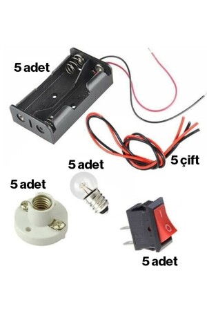 5-teiliges elektrisches Experimentierset, einfaches elektrisches Schaltungsset, Business-Bildungsset für Grundschulen JO9752-5 - 4