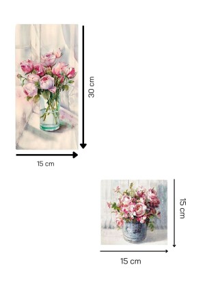 5-teiliges Wanddekor aus bunten Blumen aus Holz in einer Vase – Malset für Wohnzimmer, Wohnzimmer, Schlafzimmer, Küche - 6