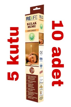 5 X Doğal Kulak Temizleme Mumu Çubuğu Vakumlu Ear Candle kulak01arma - 1