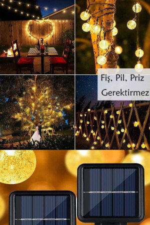 50 LEDs 7 Meter gelbe solarbetriebene LED-Leuchte Solar Garten Terrasse Balkon Baum Lampe Beleuchtung - 7