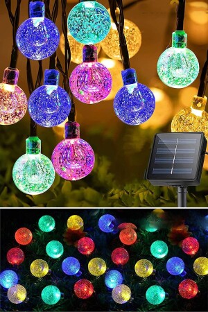 50 LEDs 7 Meter Kristall bunte solarbetriebene LED-Licht Solar Garten Balkon Baum Lampe Beleuchtung - 2