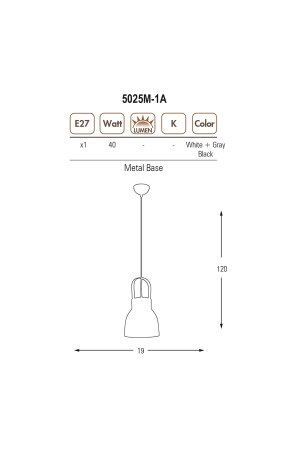 5025m-1a,16 Süper Orta Boy Tekli Sarkıt Avize Gri 5025M-1A,16 - 4