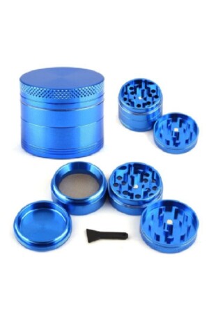 50mm 4 Katmanlı Paslanmaz Çelik Tutun Baharat Öğütücü Mıknatıslı - Mavi 50mm grinder MAVİ - 4