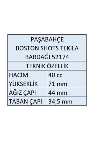 52174 Boston Shot Bardak 12 Li - Tekila Bardağı PP52174 - 4