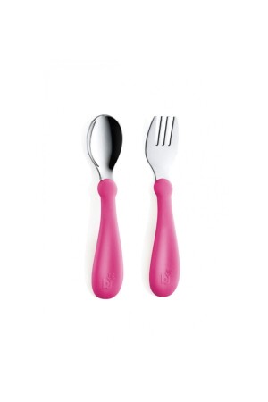 522 Gabel-Löffel-Set aus Edelstahl / Rosa 0531 - 1