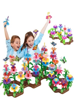 53-teiliges Gartenblumen-Bauset, Bausteine, Puzzle, Steckpuzzle, Lernspielzeug - 2