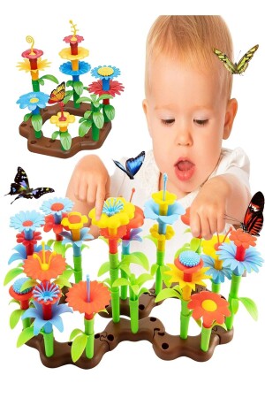 53-teiliges Gartenblumen-Bauset, Bausteine, Puzzle, Steckpuzzle, Lernspielzeug - 5