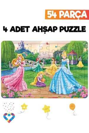 54-teiliges 4-teiliges Kinderpuzzle aus Holz - 4