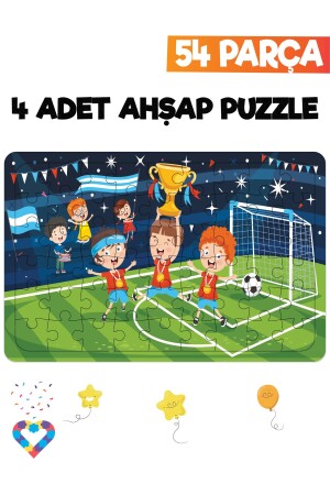 54-teiliges 4-teiliges Kinderpuzzle aus Holz - 4