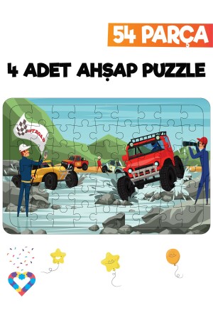 54-teiliges 4-teiliges Kinderpuzzle aus Holz - 6