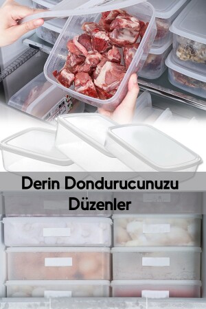 6 Adet 3.5 Litre Hava Almaz Çok Amaçlı Erzak Saklama Kabı Buzdolabı Organizeri LİNESET6LI - 4