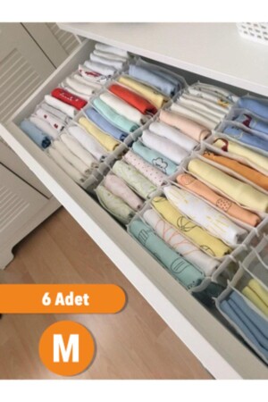 6 Adet - Medium 11 Gözlü Çekmece Içi Düzenleyici Organizer 16 X 40 X 12 SERS110023 - 2