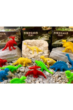 6 bunte Überraschungs-Dinosaurier-Grabspielzeuge, Aktivitäts- und Aktivitätsprojekt-Set - 2