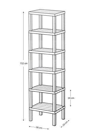 6 Ebenen Kunststoffregal Küchenregal Badezimmerregal Balkonregal Badezimmer Organizer Bücherregal Schwarz FRPOMG6D - 5