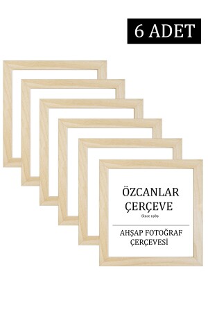 6 Lı Aile Ahşap Çerçevesi Ahşap Resim Çerçevesi 20x20 30x30 40x40 15x21 30x40 Doğal Ahşap Çerçeve ÖZC-AHŞAP6LIAİLE - 1