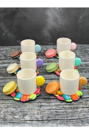 6-Personen-Kaffeetassen-Set aus Keramik mit Macaron-Griff TYC00601307595 - 7