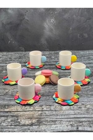 6-Personen-Kaffeetassen-Set aus Keramik mit Macaron-Griff TYC00601307595 - 2