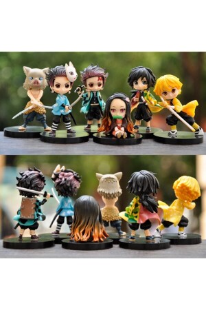 6 Stück Japan Anime Demon Slayer Kimetsu Yaiba Kamado Tanjirou Nezuko Agatsuma Figur zum Sammeln - 3