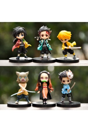 6 Stück Japan Anime Demon Slayer Kimetsu Yaiba Kamado Tanjirou Nezuko Agatsuma Figur zum Sammeln - 10