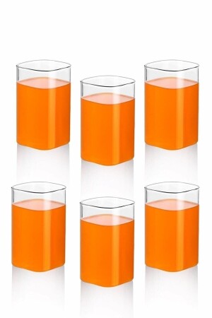 6 Stück rechteckiges, hitzebeständiges Borosilikat-Trend-Erfrischungsgetränkeglas, quadratisches Glas mango123654aew - 2