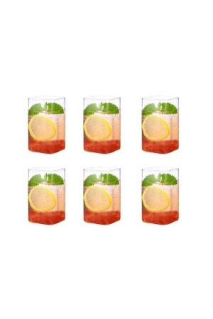 6 Stück rechteckiges, hitzebeständiges Borosilikat-Trend-Erfrischungsgetränkeglas, quadratisches Glas mango123654aew - 8