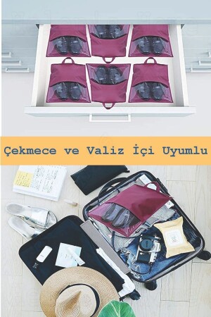 6 Stück Schuh-Organizer mit Fenster, Aufbewahrungstasche zum Aufhängen, Schrank, Schublade, Reisetasche, Sammelalbum - 4