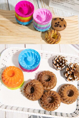 6-teilige bunte Mini-Muffinform aus Silikon, kleine Kuchenform, lustige Form, Cupcake-Form sel16165165 - 5