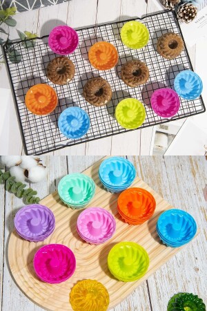 6-teilige bunte Mini-Muffinform aus Silikon, kleine Kuchenform, lustige Form, Cupcake-Form sel16165165 - 6