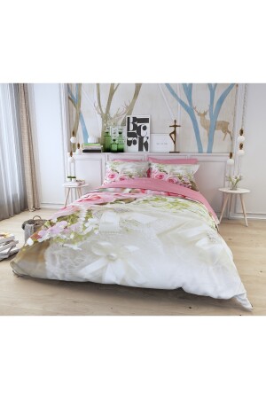 6-teiliges Doppelbett-Bettbezug-Set „Rose mit Perlen“ 2023589641232772 - 4