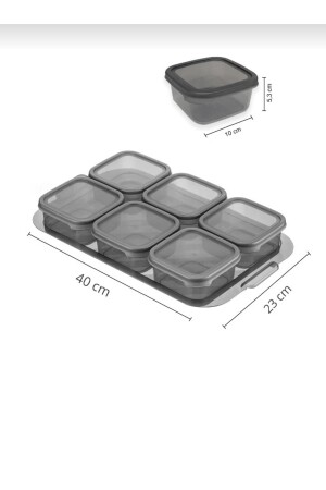 6-teiliges Frühstücksset mit Silikon-Deckeltablett ahir46 - 5