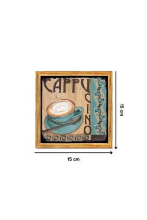 6-teiliges Kaffee-Ecken-Wanddekorationsset in Rahmenoptik – 15 x 15 cm großes Malset für das Küchenkonzept - 6