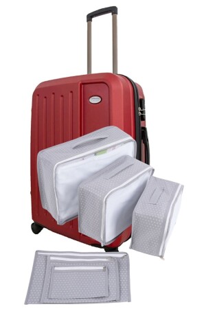 6-teiliges Koffer-Organizer-Netz-Set – grau geflecktes Koffer-Organizer-Set für Reisetaschen, gepunktet HOME. 04183. 05 - 1