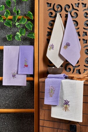 6-teiliges Küchenhandtuch-Lavendel-Set, 40 x 60 cm, Serviettenmodell - 3