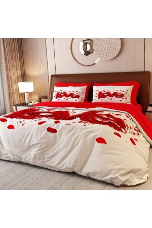 6-teiliges Red Love 2 Doppelbett-Bettbezug-Set ALCY1002 - 7