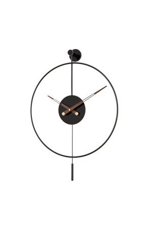 60 cm schwarzer Tiktok – Walnuss 35 cm Stunden- und Minutenzeiger, moderne dekorative Metallwanduhr mit Pendel tiktokPlus60 - 8