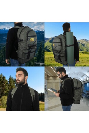 65 l Faltenbalg Dunkelgrüner wasserdichter Laptopfach mit mehreren Fächern Camper-Reise-Bergsteiger-Rucksack 46456346346 - 4