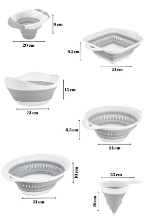 6er-Set Akkordeon-Faltsieb-Set – Falt-Mitgift-Set 6-teilig - 8