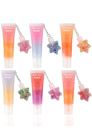 6'lı Lip Gloss Mini Yıldız Simli Lipgloss Seti - 1