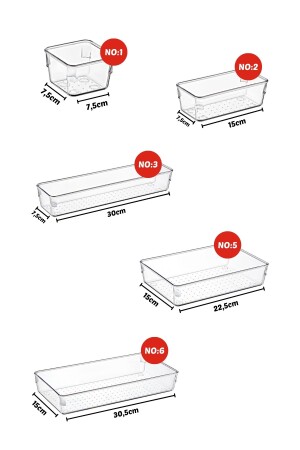 7-teiliger Schubladen-Punto-Schubladen-Organizer, transparent - 4