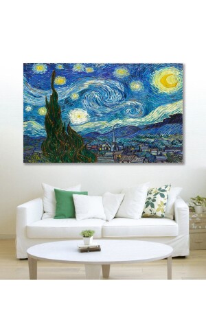 70x100 Van Gogh Yıldızlı Gece Duvar Kanvas Tablo HDKV081397 - 2