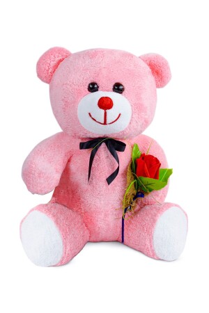 75 cm großer süßer Teddybär, der eine Rose in der Hand hält, ich freue mich, Sie zu haben 75gullu - 2