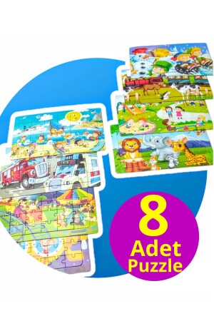 8 adet Çocuk Yapboz - Çocuk Puzzle 30 parçalı set - 2